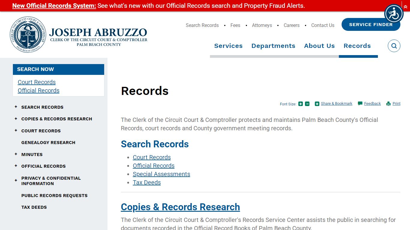 Records | Clerk of the Circuit Court & Comptroller, Palm Beach County